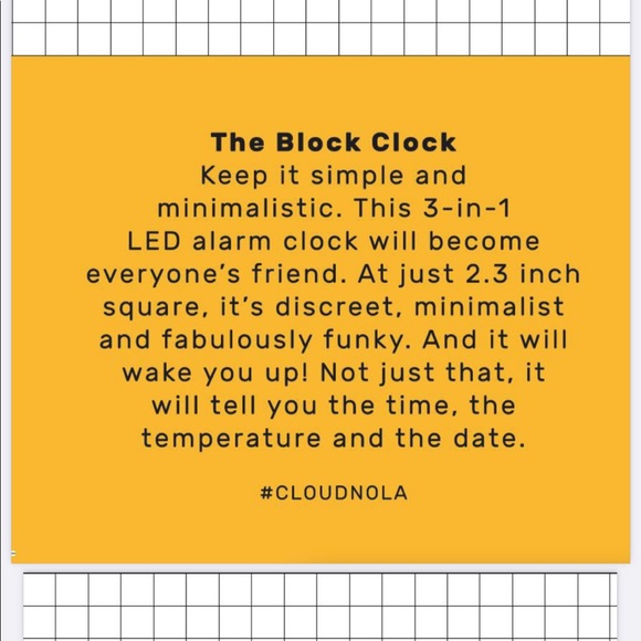 Block Clock Cube Alarm Clock Marble White Gray Cloudnola Bedroom College Dorm - Picture 12 of 14